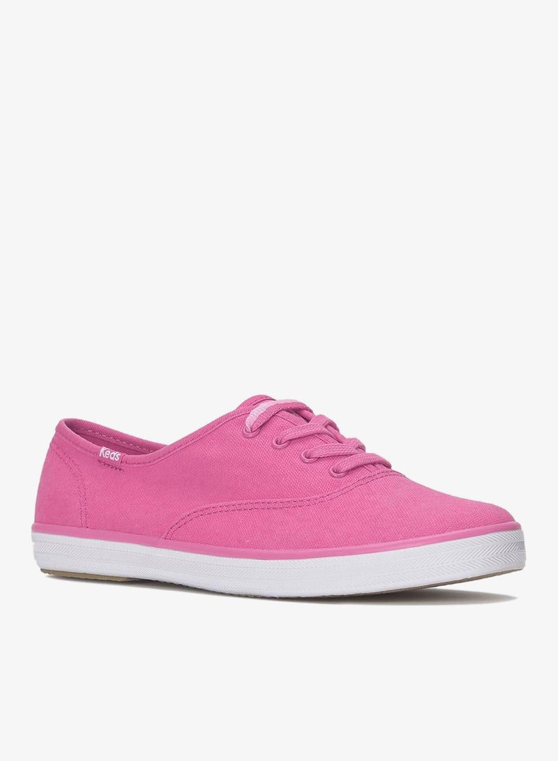 Keds Women's Champion Canvas Lace Up  Casual Sneaker Pink - Image 3
