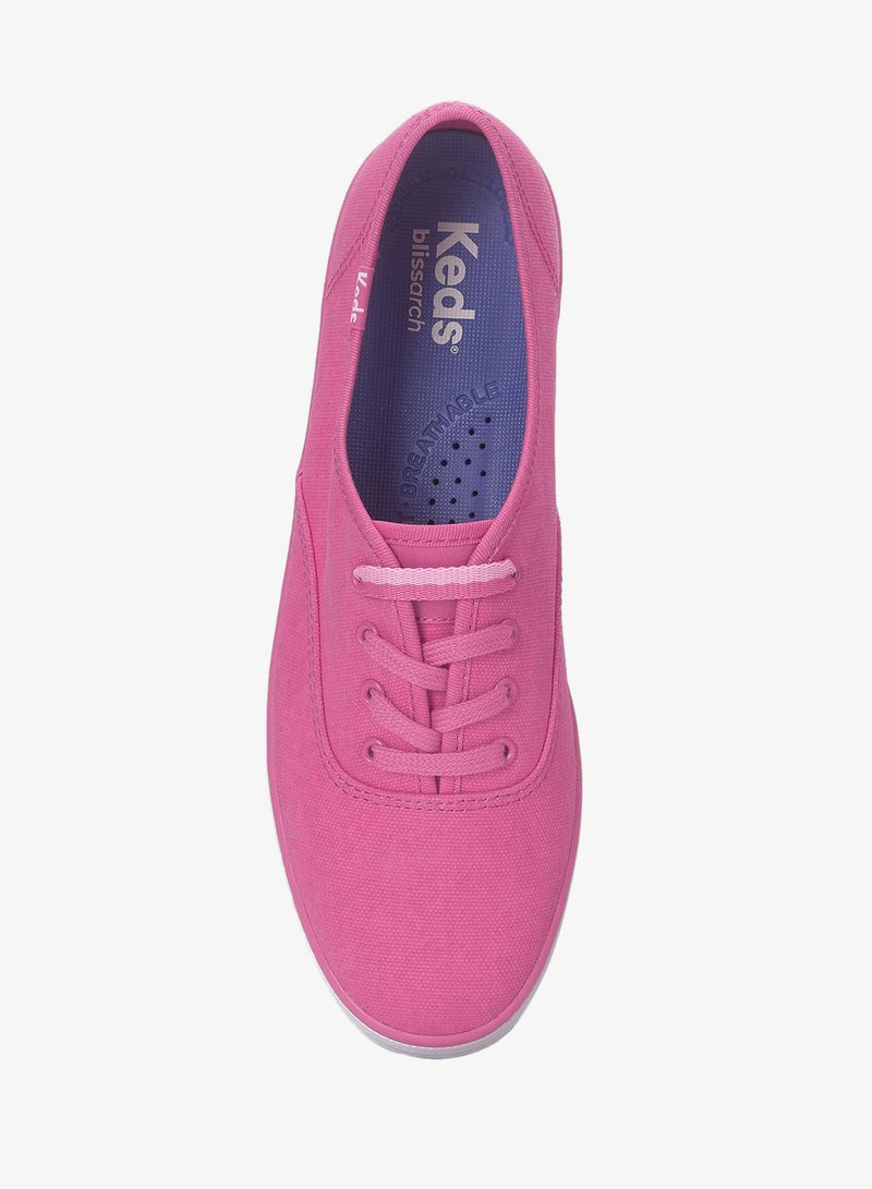 Keds Women's Champion Canvas Lace Up  Casual Sneaker Pink - Image 5