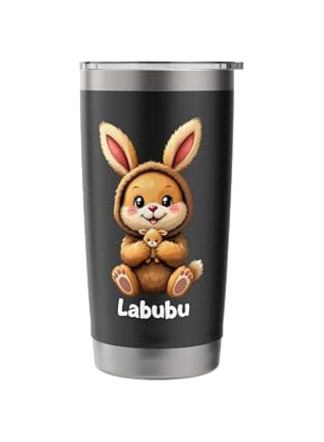 Labubu Cute Funny Monsters Brown Labubu Stainless Steel Insulated Tumbler - Image 3