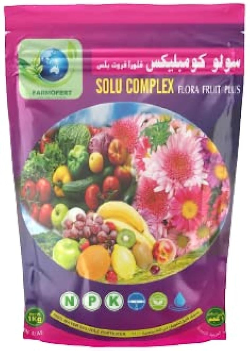 FARMOFERT Flora Fruit Plus NPK 12-12-36 Solu Complex Fertilizer for Fruit Plants - 1Kg