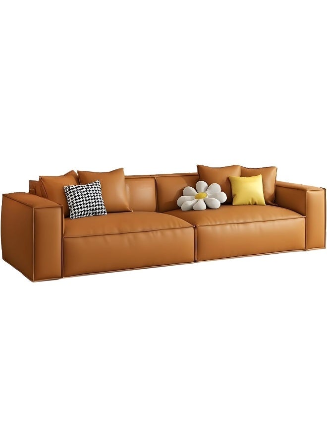 Comfynest Comfynest Modern Full Grain Cow Leather Sofa With Standard Design In Solid Color  - Image 1