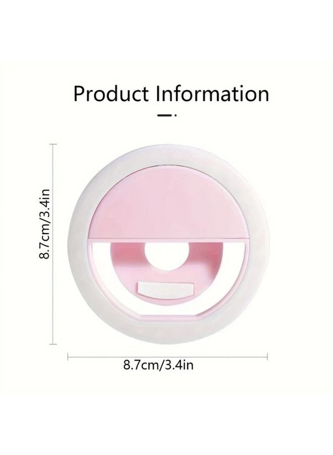 ضوء حلقة سيلفي LED قابل للشحن بتصميم مِشْبَكي أسود شحن عبر USB - Image 3