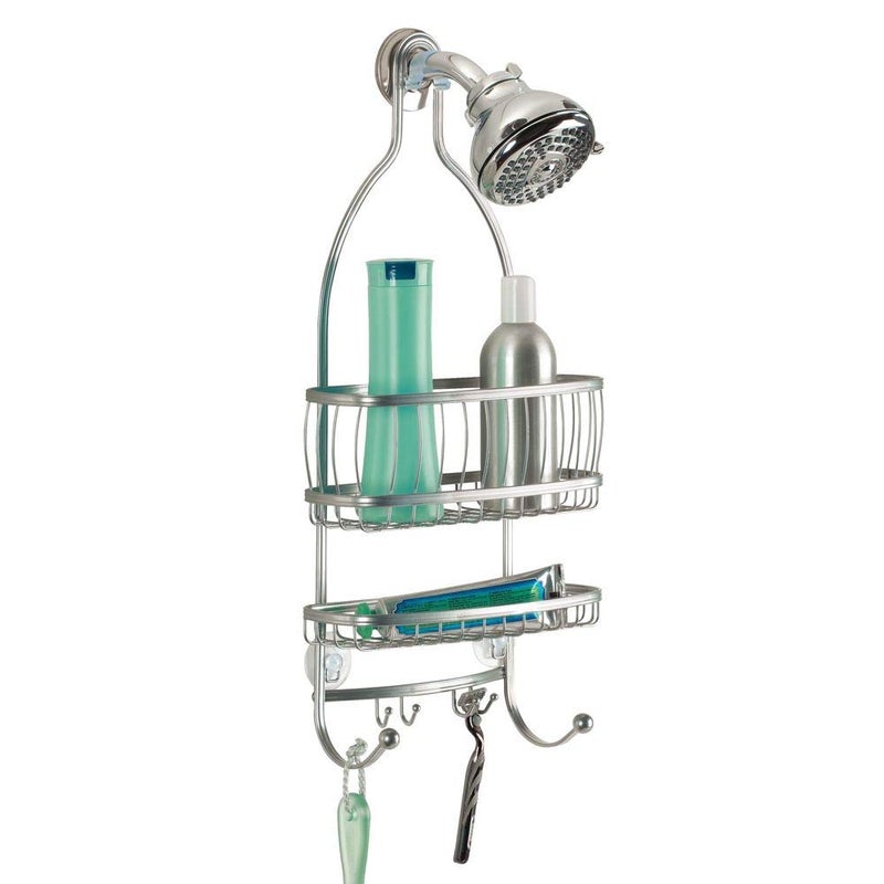 iDesign Metal ExtraWide Hanging Shower Caddy The York Collection  10 x 4 x 22 Silver