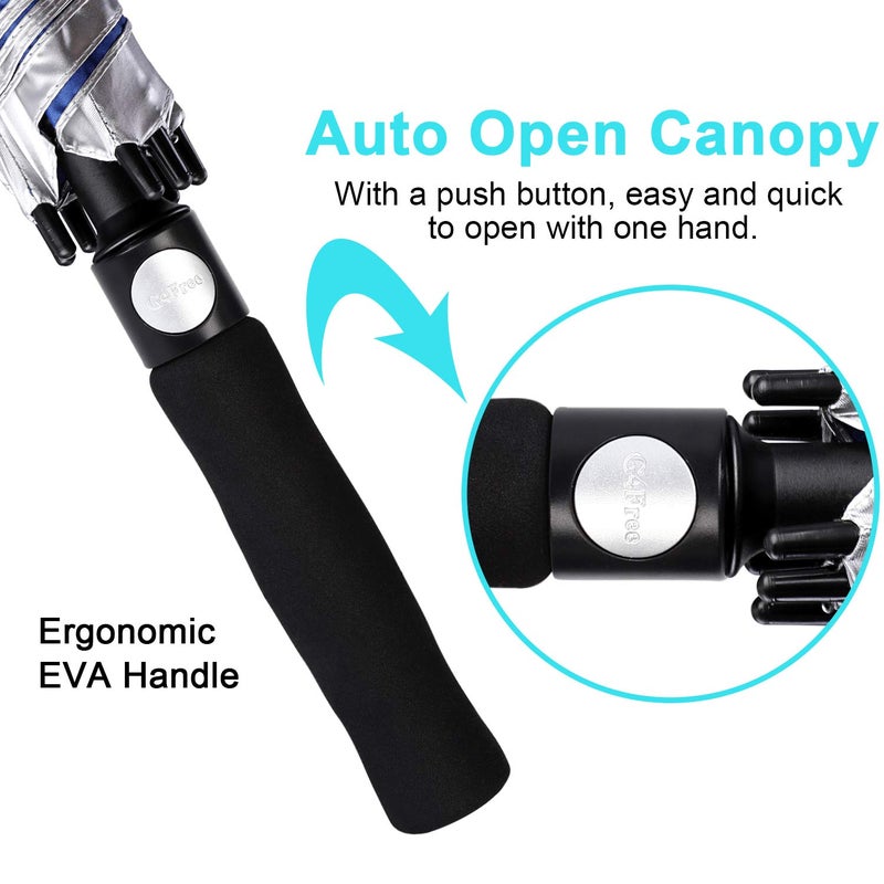 G4Free 62 Inch UV Protection Golf Umbrella Extra Large Windproof Sun and Rain Umbrellas Auto Open Double Canopy - Image 4