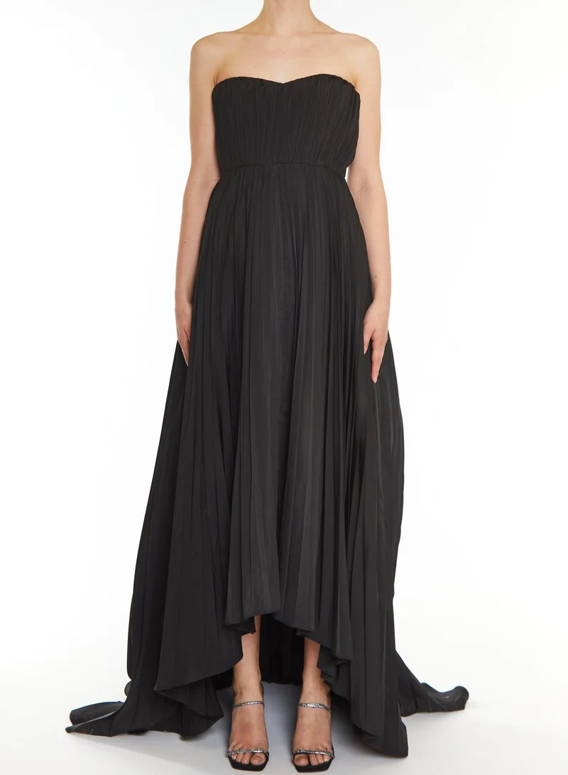 ترو ديكادينس Reign Black Pleated Hi-Low Bandeau Dress