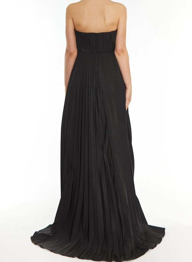 ترو ديكادينس Reign Black Pleated Hi-Low Bandeau Dress