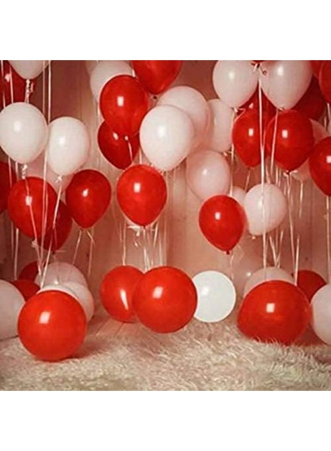 50 Pcs Metallic Red and White Balloons – Red White Birthday Balloons – Red and White balloons decorations – Red, White balloons for Anniversary/baby shower/birthday party - Image 3