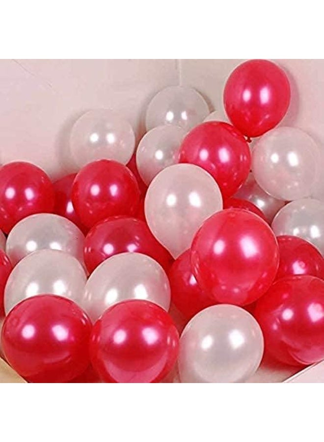 50 Pcs Metallic Red and White Balloons – Red White Birthday Balloons – Red and White balloons decorations – Red, White balloons for Anniversary/baby shower/birthday party - Image 5