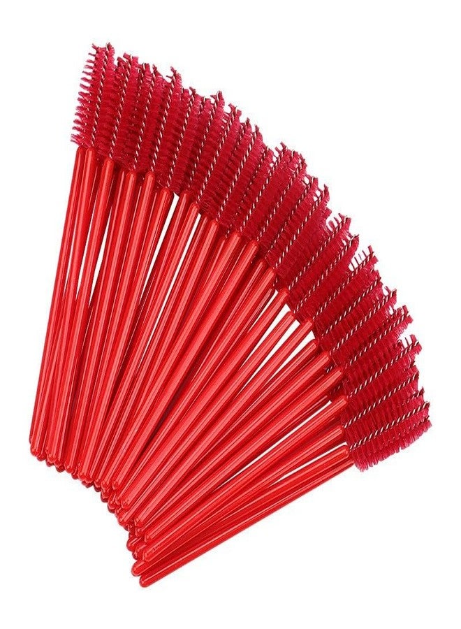 Namzi 100 Pcs Disposable Eyelash Mascara Brushes for Eye Lashes Extension Eyebrow and Makeup (Red) - Image 1