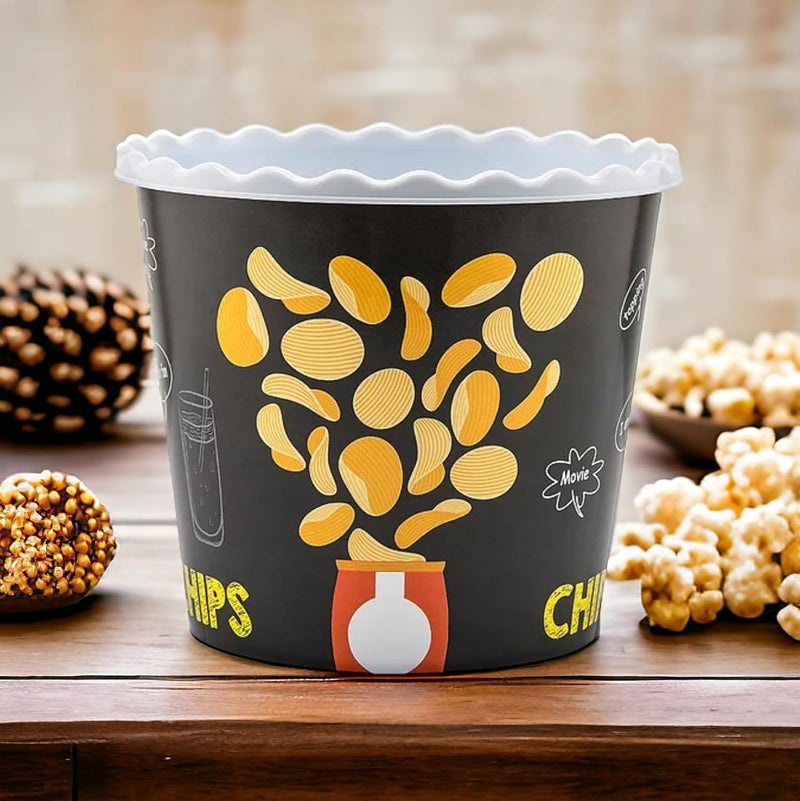 ONONEXPRESS Modern Style Reusable Plastic Popcorn BoxPopcorn ContainersPopcorn Bowls Set for Movie Theater Night  BPA Free  4 Pack  75 oz Popcorn Mix E - Image 5