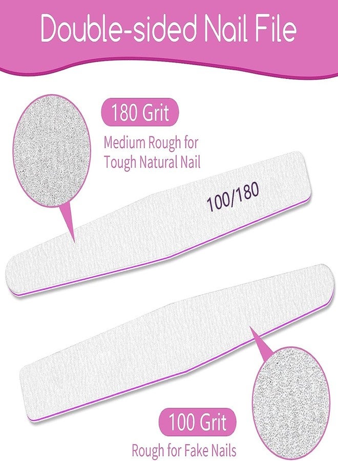 Aternal 2Pcs Nail Files, Nail File Professional 100/180 Grit, Nails File Washable and Reusable, Emery Board for Acrylic Nails, Double-Sided Nail File for Dip Nails - Image 3