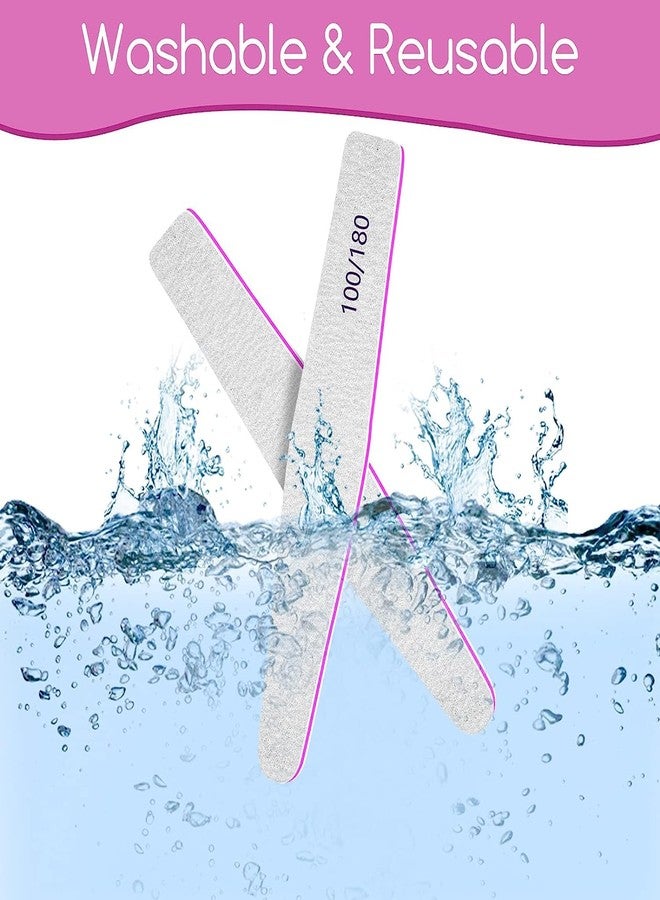 Aternal 2Pcs Nail Files, Nail File Professional 100/180 Grit, Nails File Washable and Reusable, Emery Board for Acrylic Nails, Double-Sided Nail File for Dip Nails - Image 5