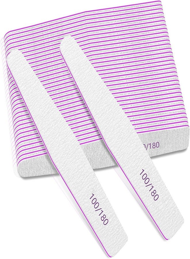Aternal 2Pcs Nail Files, Nail File Professional 100/180 Grit, Nails File Washable and Reusable, Emery Board for Acrylic Nails, Double-Sided Nail File for Dip Nails - Image 1