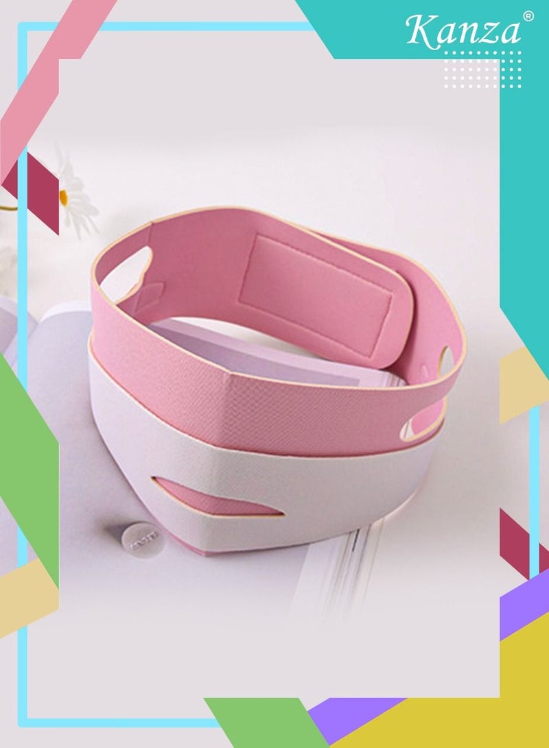 Kanza Face Lifting Strap Chin Up Mask Face Lifting Belt V Shaped Slimming Face Strap Eliminates Wrinkles Sagging Anti-Aging Painless Firming Shaper for Women  - Image 2