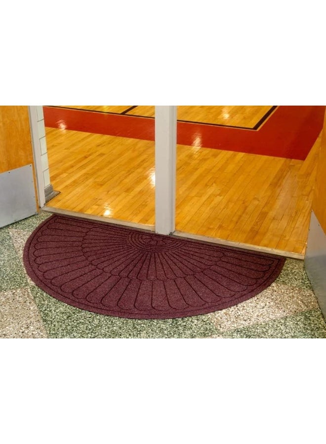 Door Mat/Bathroom Mat Half Oval Shape with Rubber Back Grip-50x80 cm - Image 2