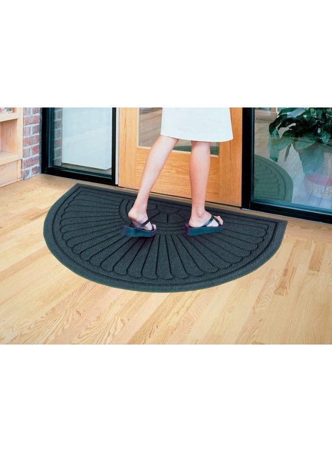 Door Mat/Bathroom Mat Half Oval Shape with Rubber Back Grip-50x80 cm - Image 4