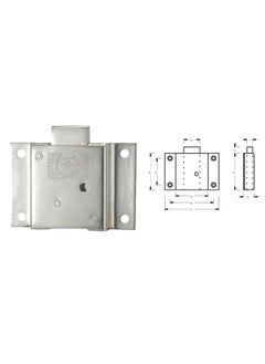Harrison Harrison H0564 75mm Iron Six Lever Double Action Furniture Lock Set Silver  - Image 2