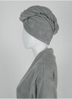 DrSleeep Dark Grey Hair Towel 25x68 cm - Ultra-Soft Coral Fleece, Highly Absorbent, Lightweight, and Gentle on Hair - Quick-Dry and Durable for Daily Comfort  - Image 4