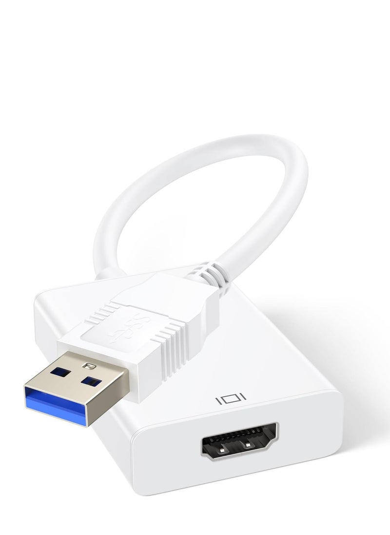 Generic - USB 3.0 to HDMI Adapter, HD 1080P Video Audio Graphics Multi Monitor USB 3.0/2.0 to HDMI Mirroring/Expansion Converter Cable for PC/HDTV/Projector, Compatible with Windows XP/7/8/8.1/10/11/Android - Image 1