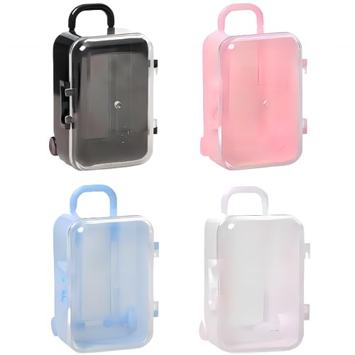 Baasid 4PCS Mini Plastic Travel Suitcase Boxes Suit for Wedding Party Decoration Handbag Luggage Storage Box Mini LuggageSuitcase Gift Box - Image 1