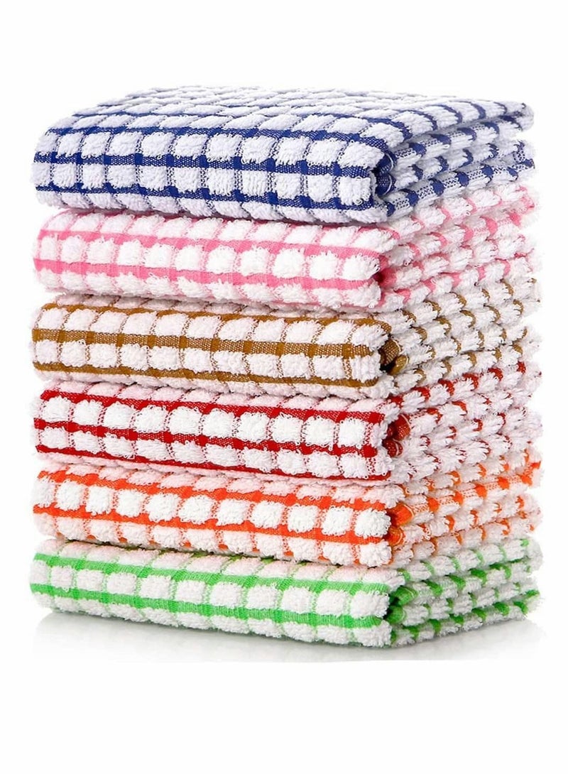 Excefore Kitchen Dish Towels, 16 Inch x 25 Inch Bulk Cotton Kitchen Towels, 6 Pack Dish Cloths for Dish Rags for Drying Dishes Clothes and Dish Towels - Image 1