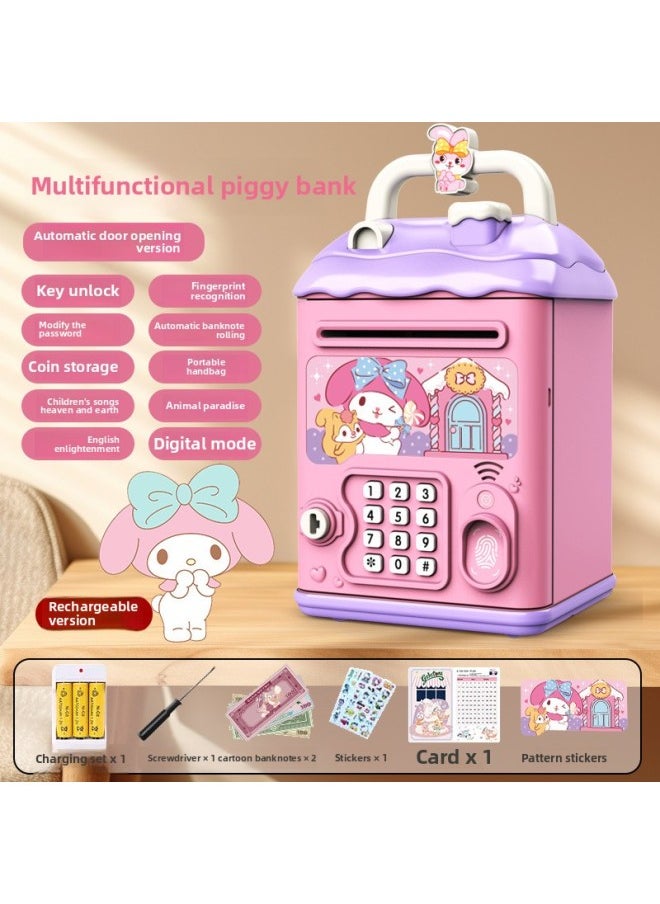 Generic - Can't Get In And Out Of The Year Piggy Bank Only Boys Password Box Kulomi Savings Girls Children Can Access-Color:Melody☀Password Unlock Automatic Banknote Rolling☀Rechargeable Version - Image 1