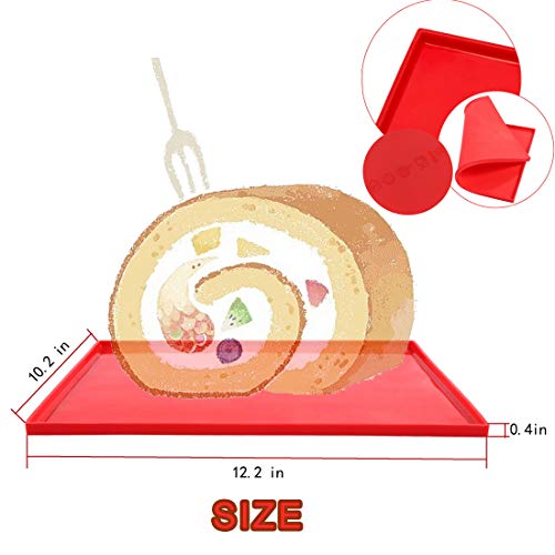 Luck Love 2 Pcs Swiss Roll Cake Mat Flexible Baking Tray Jelly Roll Pan Silicone Cookies Mold Bakeware - Image 3