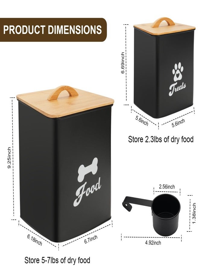 Dekosilave Dog Treat Container 2PCS, Dog Food Storage Container with Lids Airtight, Dog Treat Jars for Kitchen Counter-7+3Lbs, Small Dog Cookie Jar for Storage, Pet Treat Container (Upgraded) Black - Image 4