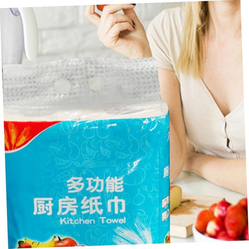 5 Rolls White Kitchen Paper Towels Soft Wood Pulp Material High Water Oil Absorption - Image 3