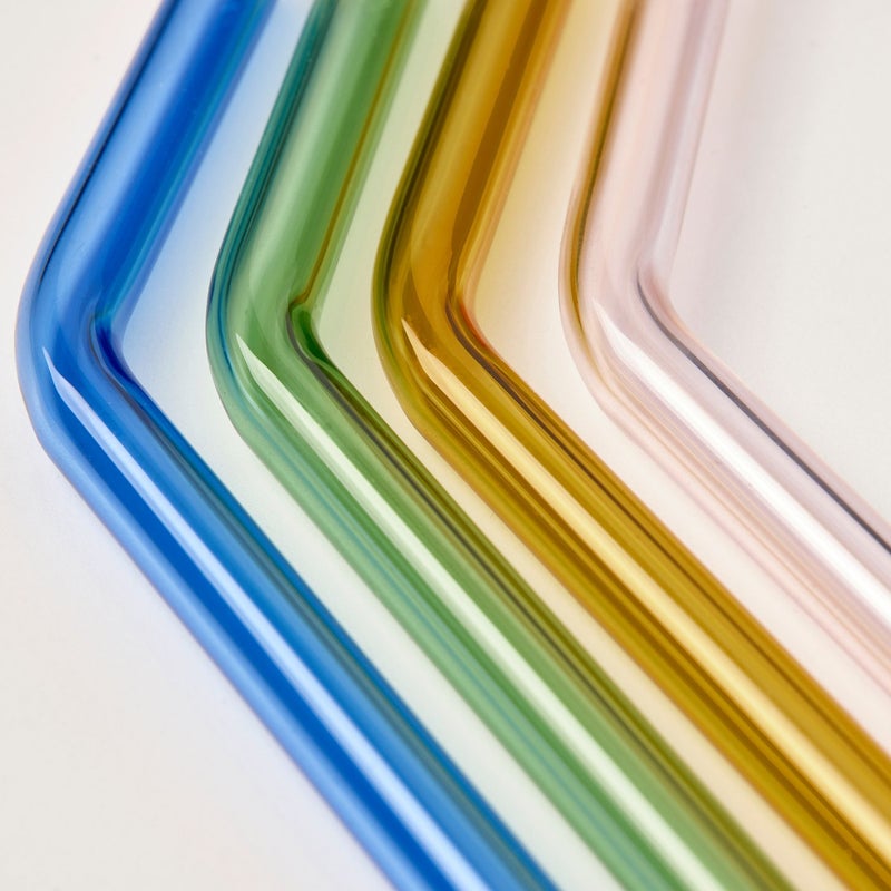 Baitique Reusable Glass Drinking Straws Set with Cleaning Brush, Mixed Colours, 18 cm, Set of 5 - Image 3