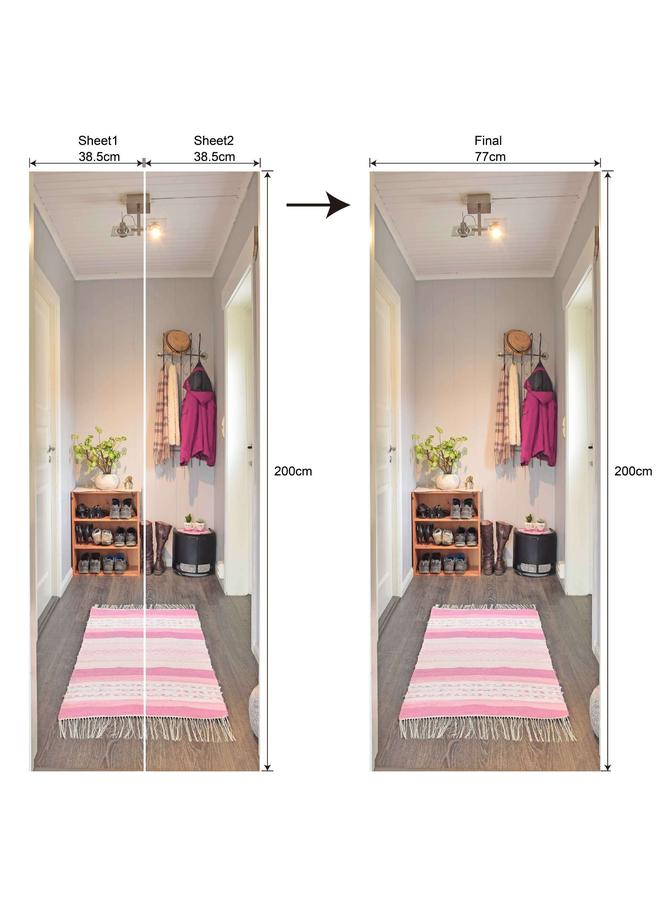 الأزرق جي دبليو متجر التجارة الخارجية 77/90 سم ديكور المناظر الطبيعية محاكاة ملصق الباب غرفة النوم تجديد باب غرفة المعيشة pvc ملصق الحائط - Image 1