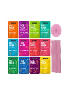 Freeman Freeman 14 Piece Love To Mask Variety Pack, Face Masks For All Skin Types, Hydrate, Detoxify, & Clear Skin, Exfoliating Scrub, Bonus Headband & Skin Buffer, Stocking Stuffer, Cruelty-Free & Vegan  - Image 2