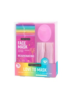 Freeman Freeman 14 Piece Love To Mask Variety Pack, Face Masks For All Skin Types, Hydrate, Detoxify, & Clear Skin, Exfoliating Scrub, Bonus Headband & Skin Buffer, Stocking Stuffer, Cruelty-Free & Vegan  - Image 3