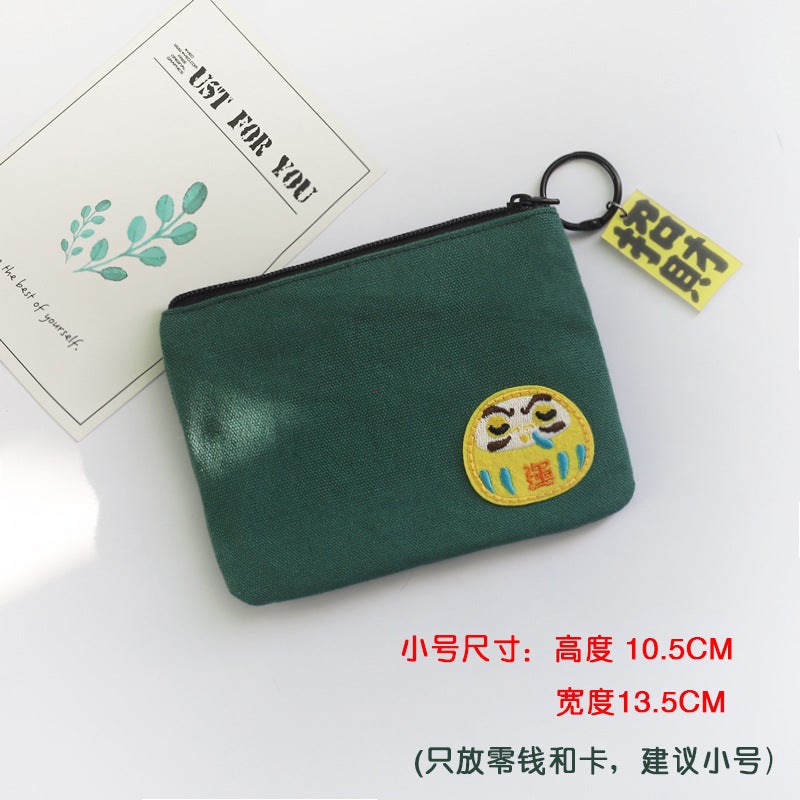 Cute Canvas Wallet Women Short Style Coin Purse0133-small dark green 0133-small dark green