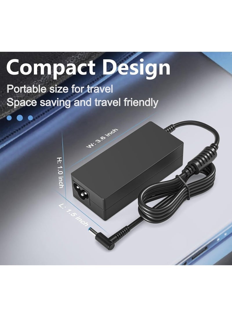 Replacement 65W HP Laptop Charger, Ac Adapter for HP Pavilion, HP EliteBook, HP Spectre, HP Envy, HP Chromebook, HP ProBook, HP Stream, HP 250 G6, 255 G7 and More(4.5 X 3mm) - Image 2