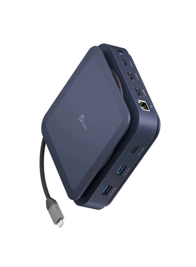 j5create Dual USB Type C 4K Docking Station HDMI 140W PD, Quick Charge Gigabit Ethernet, LAN with USB A C 3.2 Cable 10Gbps SD 3.0 Card Reader Compatible with Windows, macOS JCD3196 - Image 1