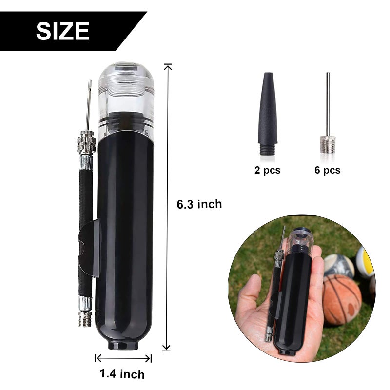 Haploon 2PCS Ball Pumps with 5pcs Needles, Haploon Air Pump for Balls Portable Two-Way Quicker-Fill Hand Air Pump for Inflatables Soccer Basketball Volleyball Football Yoga Sport Balls Pool Floats Bike Tire - Image 2