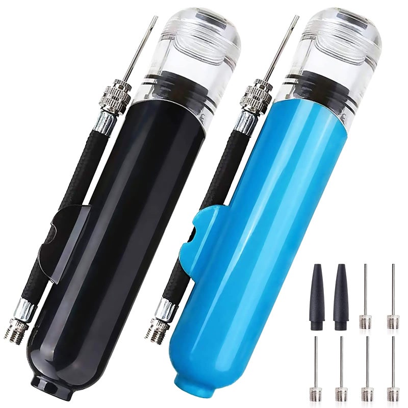 Haploon 2PCS Ball Pumps with 5pcs Needles, Haploon Air Pump for Balls Portable Two-Way Quicker-Fill Hand Air Pump for Inflatables Soccer Basketball Volleyball Football Yoga Sport Balls Pool Floats Bike Tire - Image 1