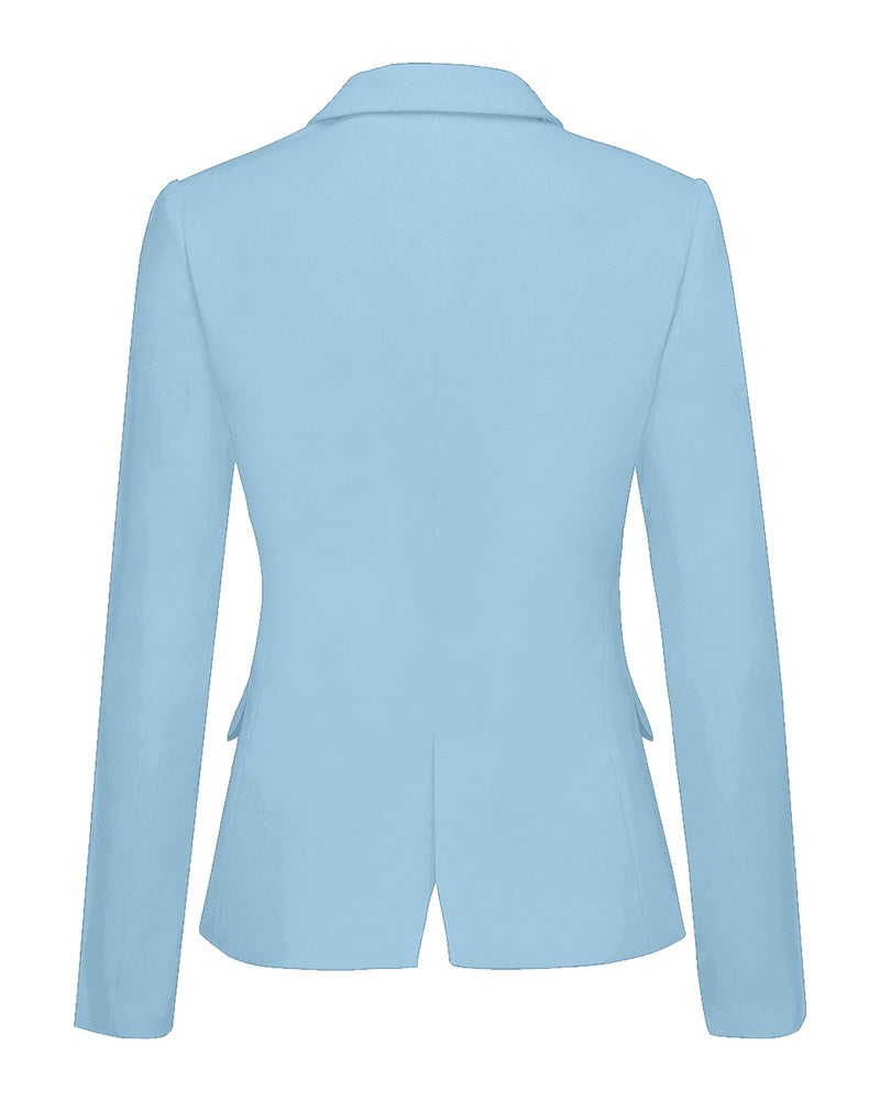 LookbookStore Blazer Jackets for Women Casual Blazers for Women Fashion 2026 Jacket Suit Notched Lapel Work Office Blazer Jacket Suit 2026 Office Size Medium Airy Blue Size 8 10 - Image 2