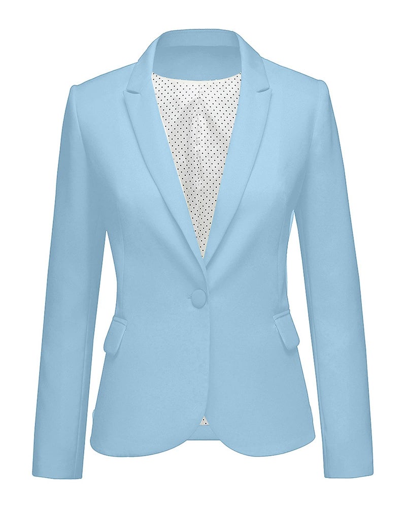 LookbookStore Blazer Jackets for Women Casual Blazers for Women Fashion 2026 Jacket Suit Notched Lapel Work Office Blazer Jacket Suit 2026 Office Size Medium Airy Blue Size 8 10 - Image 1