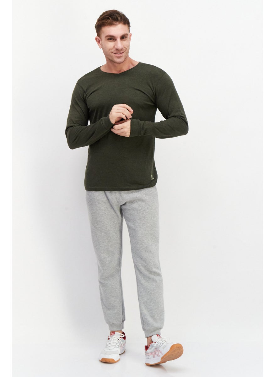 Outdoor Life - Men Sportswear Fit Long Sleeve Training T-Shirt, Olive - Image 1
