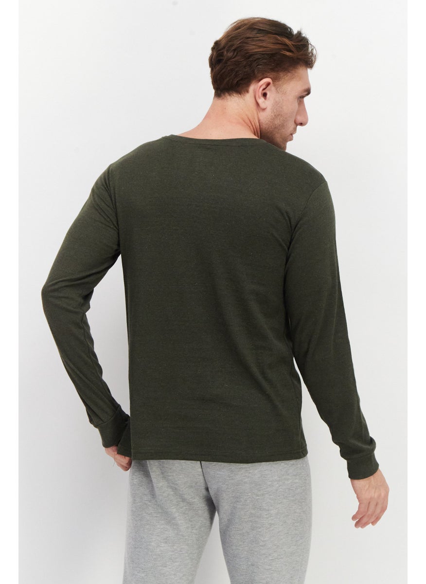 Outdoor Life - Men Sportswear Fit Long Sleeve Training T-Shirt, Olive - Image 1