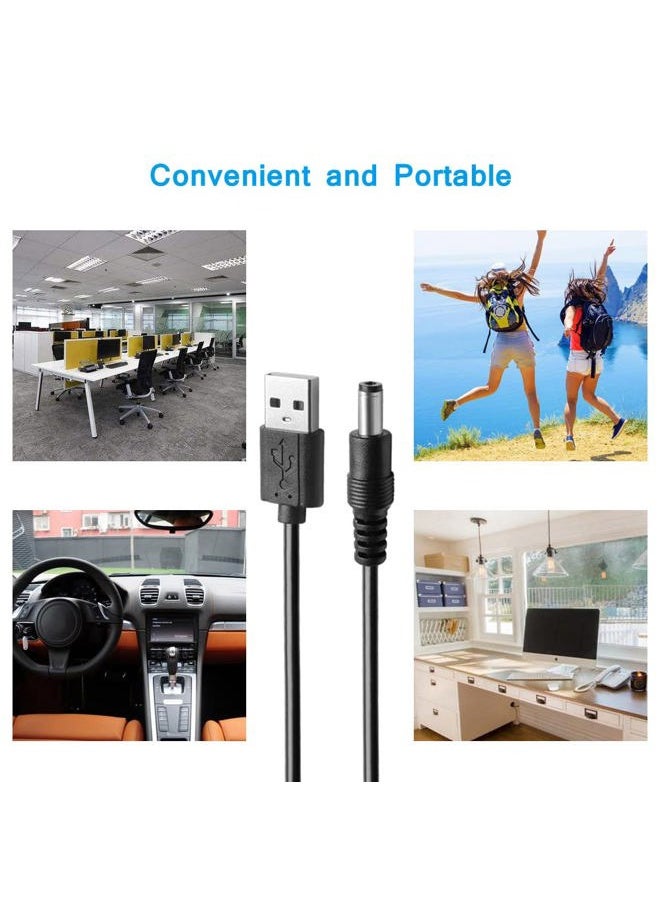 HARBENDI - DC 5V Power Cord, USB to DC 5.5x2.1mm Plug Charging Cable with 10 Connector Tips(5.5x2.5, 4.8x1.7, 4.0x1.7, 4.0x1.35, 3.5x1.35, 3.0x1.1, 2.5x0.7, Micro, Type-C, Mini USB) - Image 1