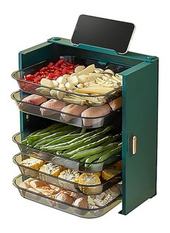 Perfii 6 Layer Kitchen Fruit and Vegetable Preparation Plate Wall Mounted Self Adhesive Food Prep Tray with Multi Layer Sorting and Storage Rack for Dinner and Lunch Ideal for Kitchen Food Preparation  - Image 1