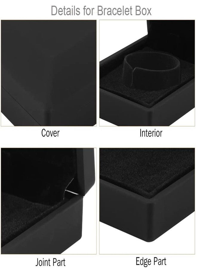 KAKKOII LED Light Bracelet Gift Box Luxury Jewelry Bangle Box Storage Case Organizer Holder Square (Black) - Image 5