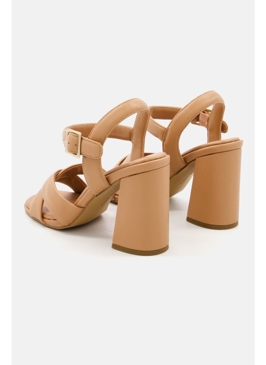 Kenneth Grey - Women Adjustable Buckle Sandal, Tan - Image 1