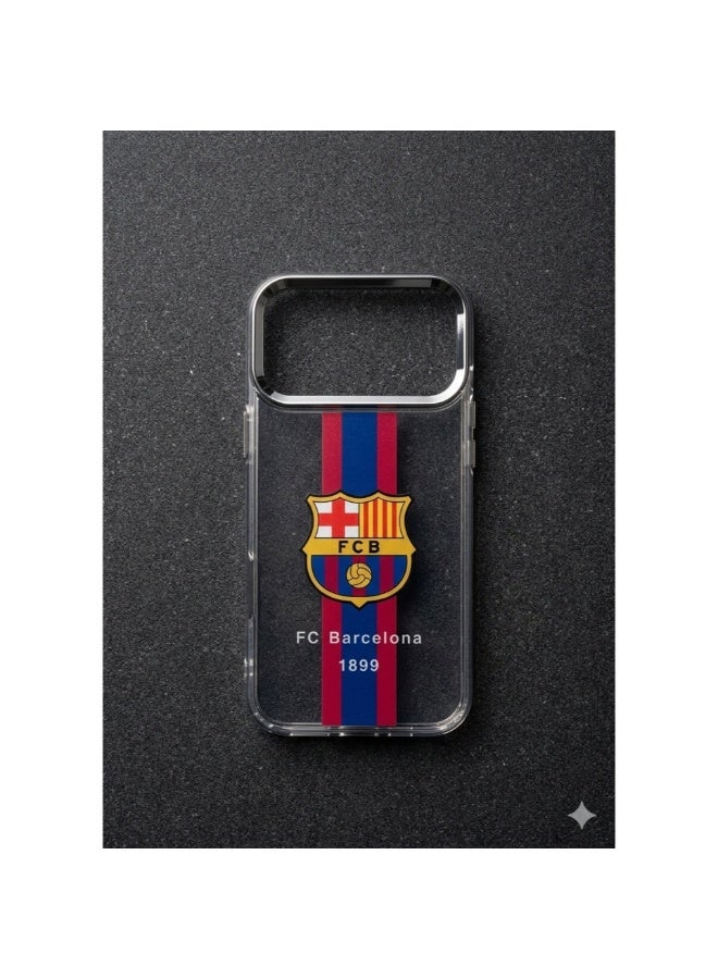 Dreamzon Clear Case for iPhone 17 pro max with FC Barcelona Design, Transparent Shockproof Cover with Camera Protection, Slim Protective Phone Case - Image 4