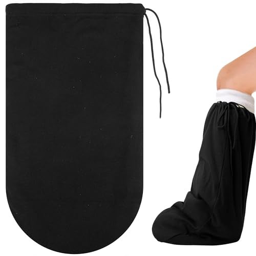 Shupakul 21 x 125 Inch Leg Cast Cover Below the Knee Leg Cast Sock Cover Adjustable Drawstring Foot Cast Sleeve Warm Plaster Stocking Protective for Women Men Foot Leg Ankle Protection - Image 2