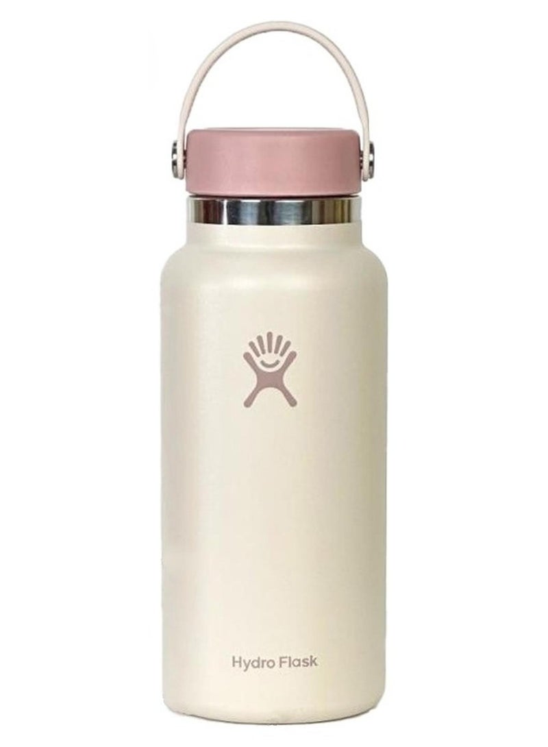 Hydro Flask 946ml/32oz Wide Mouth Vacuum Insulated Stainless Steel Water Bottle With Lid for Cold Drinks, Sports, Travel, Car, Gym, Outdoors, School - Pink - Image 1