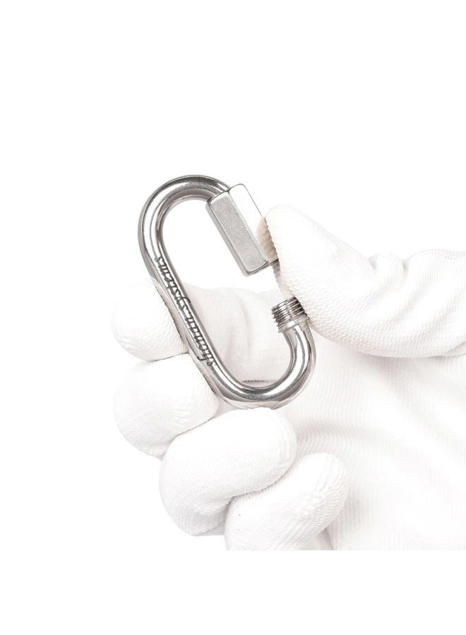 Shonan.Systems SHONAN Stainless Steel Chain Quick Links, Locking Carabiners, Carabiner Clips, Safety Chain Hooks, Twist Key Ring Screw Chain Link 2.3 Inch, 5 Pack - Image 4